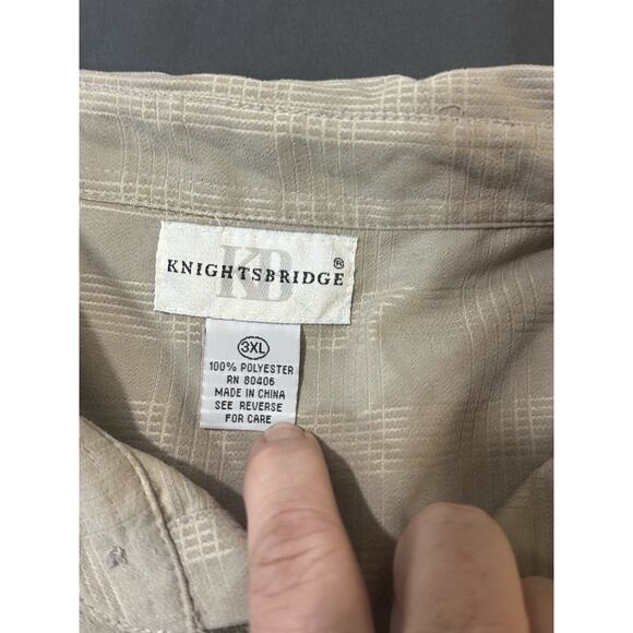 Knightsbridge men’s button-down shirt 3x Tan Texture Long Sleeve Casual - Picture 5 of 7